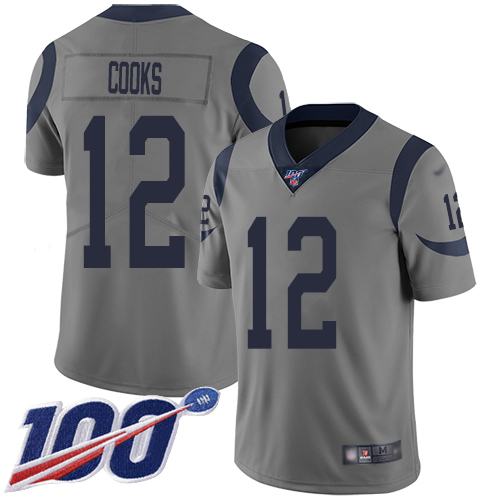 Los Angeles Rams Limited Gray Men Brandin Cooks Jersey NFL Football #12 100th Season Inverted Legend->youth nfl jersey->Youth Jersey